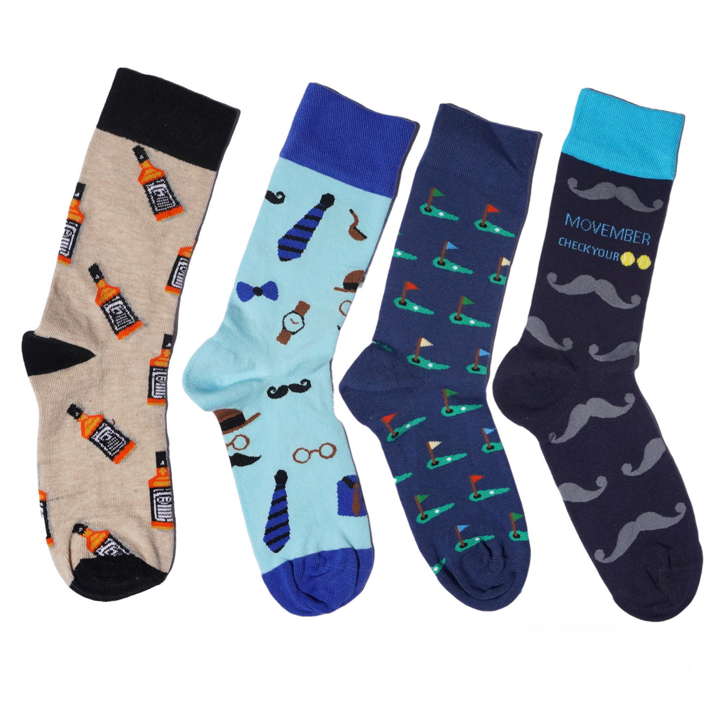 Dressy Men Gentleman | Cute Cool Colorful Cotton socks for Women and Men Cozy Gifts, funny Socks | Crazy socks 4 pairs set