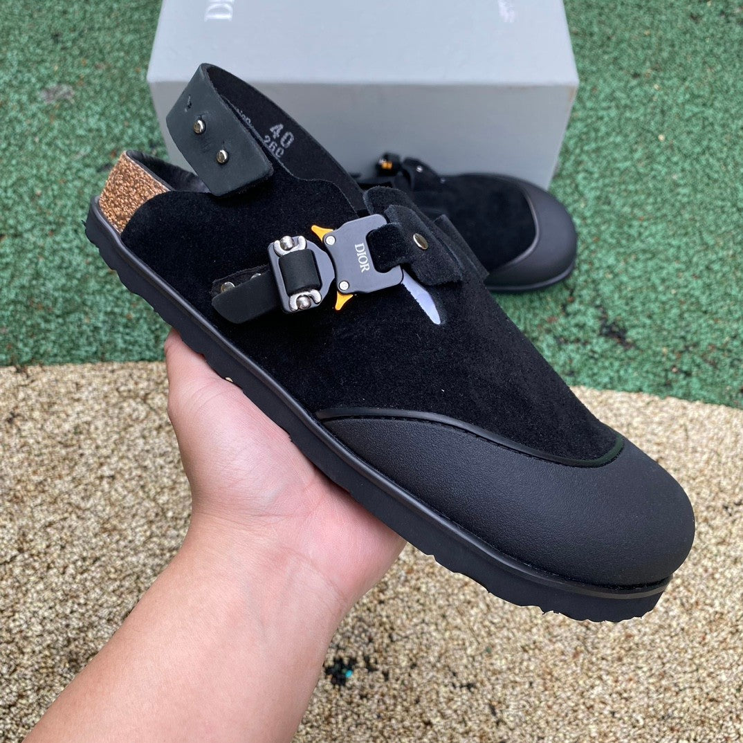 Dior X Birkenstock - Men's Tokio Black Nubuck Calfskin Mules