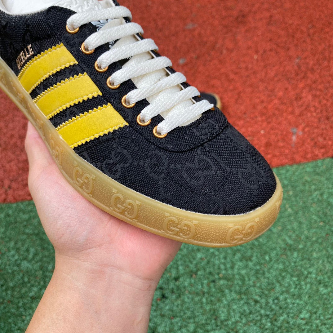 ADIDAS x Gucci Gazelle "GG Monogram Black/Yellow