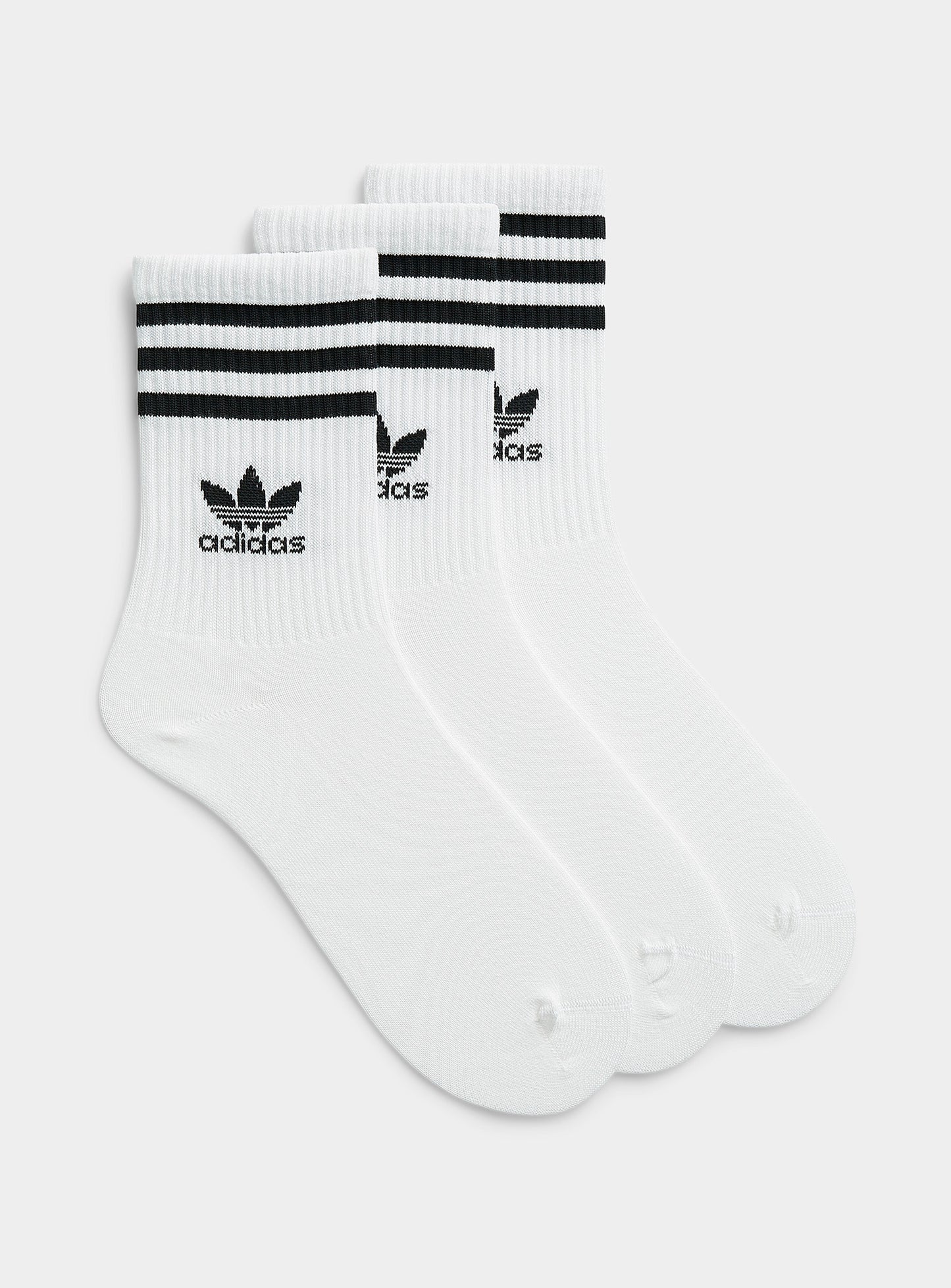 Originals Men 3 Pairs Quarter Crew Socks, Black and White Combo