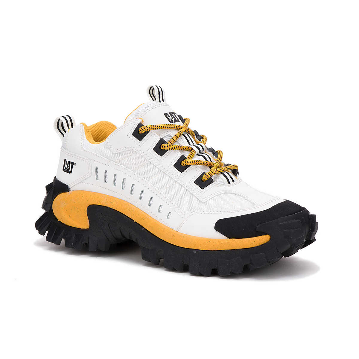 Cat Men's Invader Steel Toe Work Shoe White / Yellow