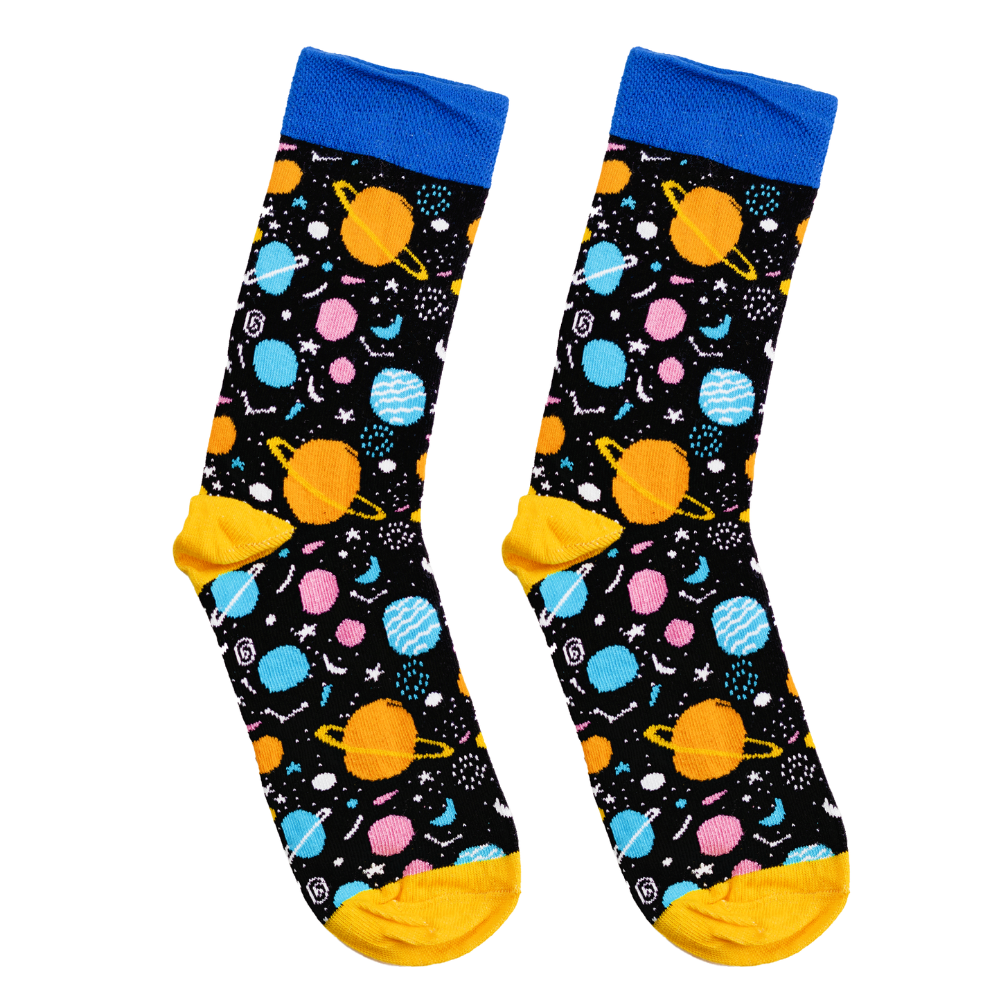 Space Exploration | Dressy Socks | Cute Cool Colorful Cotton socks for Women and Men Cozy Gifts, funny Socks | Crazy socks 4 pairs set