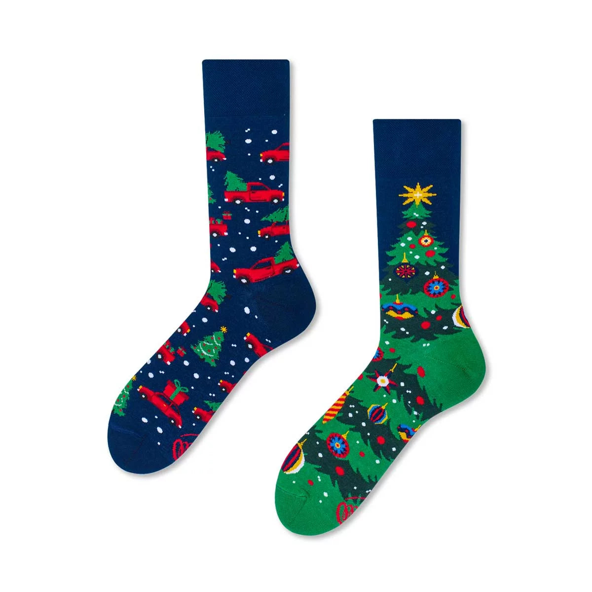 Happy Holidays Socks | Cute Cool Colorful Cotton socks for Women and Men Cozy Gifts, 6 pairs set - One Size