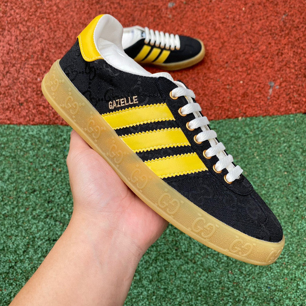 ADIDAS x Gucci Gazelle "GG Monogram Black/Yellow