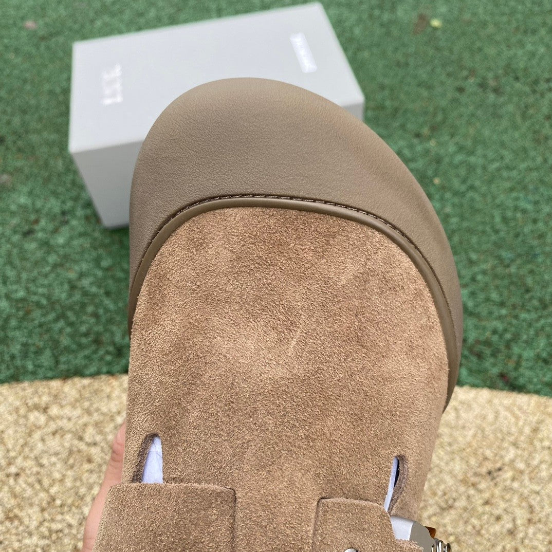 Dior X Birkenstock - Tokio Mule Khaki Nubuck Calfskin Slip Ons