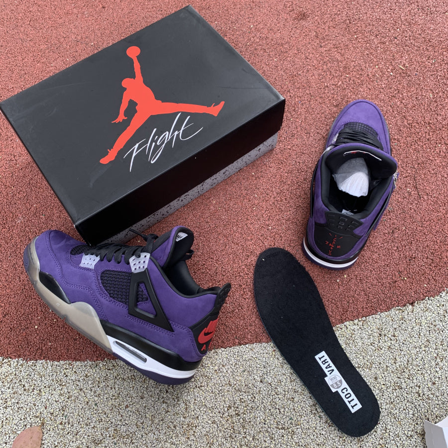 Travis Scott x Air Jordan 4 Retro 'Purple Suede - "Black Midsole"